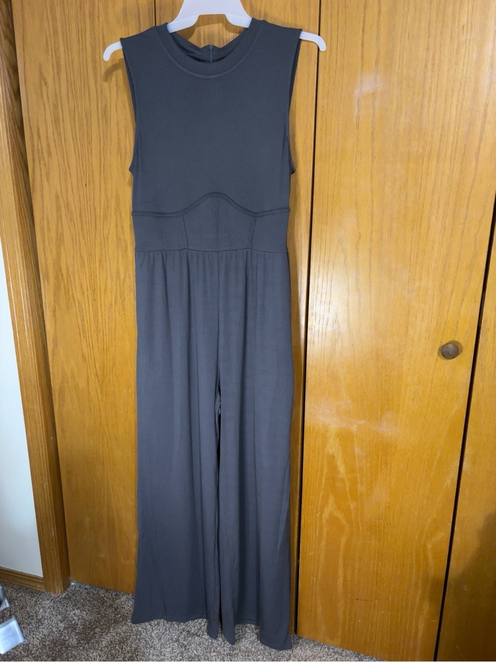 Cider Sleeveless Wide-Leg Jumpsuit in Charcoal Gray - Picture 2 of 10